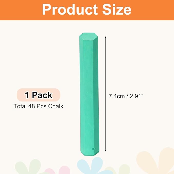 PATIKIL 48 PCS Chalkboard Chalk, Dustless Chalk Small Bulk Colored Thin for Chalkboard Blackboard Teacher Classroom Adults Indoor Home Office Supplies, Cyan