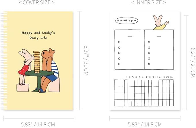 Monolike Happy and Lucky 4 Month Study Planner, Jenga - Academic Planner, Weekly & Monthly Planner, Study plan