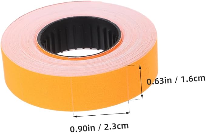 10rolls Price Labels Double Row Pricing Labels Stickers Roll Orange Paper Price Marker for Retail Supermarkets Offices and