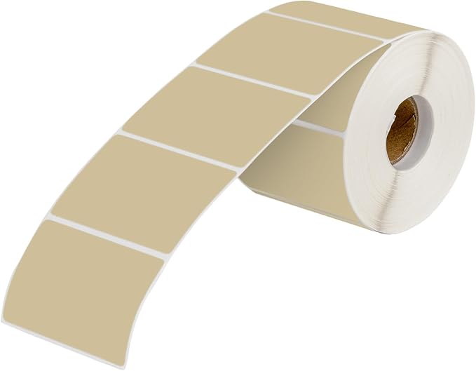 Muka 800 PCS 1.5" x 2.25" Brown Thermal Labels Color Label for Barcodes, Address, Consignment, Compatible with Thermal Label Printer