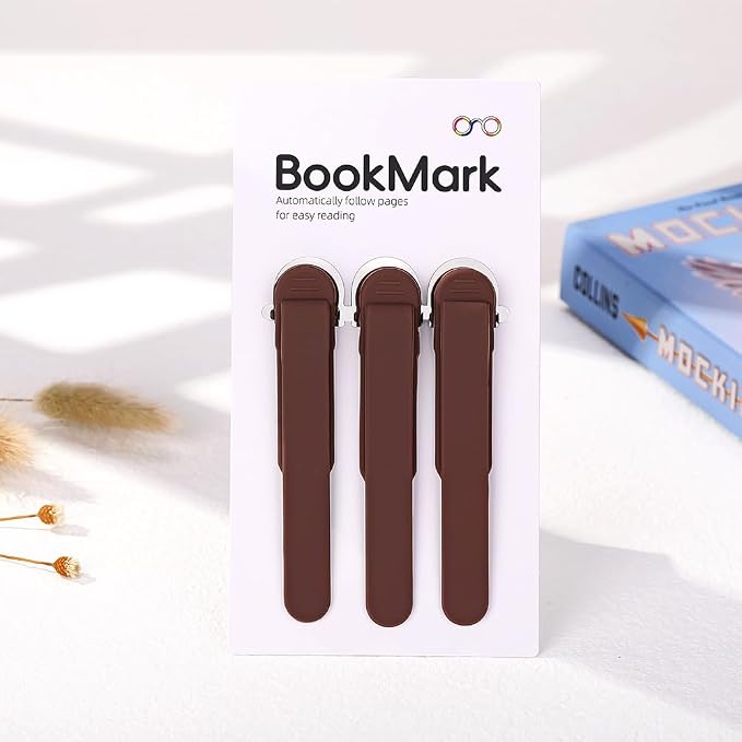 3Pcs Automatic Bookmark Book Marks for Reading Women, Kids & Men, Unique & Cute Silicone Bookmarks with Page Holder