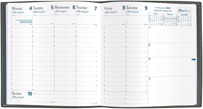 Quo Vadis 2026 Refill for Executive - Weekly Planner - 13 Months, Dec. to Dec. - 6 1/4 x 6 1/4" - Time Management Appointment Organizer