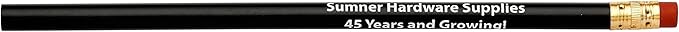 Pencil Guy Promotional Personalized Imprinted Black Round Pencils 144 to a box. 19 color(s) to choose from!