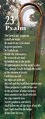 Christian Bookmarks - Shepherd's Staff - 23rd Psalm - Inspirational Religious Bookmarks for Teens, Men or Women - Standard Design - 6.5" x 2" - Bible Bookmarks with Scriptures - Package of 25