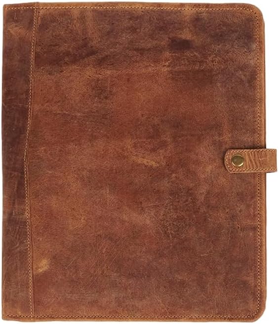 PIDAVLIYA'S Leather Portfolio, Leather Binder with Pen, Leather Portfolio for Men and Women, Leather Padfolio, Leather Folder, Portfolio Binder, Business Portfolio Men and Women (Antique Brown)