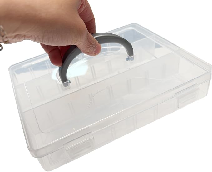 4-Pack PP Plastic Pencil Boxes with Handles, For storage of office supplies, art pencils, stationery, and small parts.