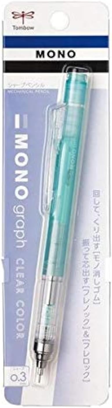 Tombow Mechanical Pencil, Monograph Clear Color 0.3mm, Clear Mint (DPA-139D)