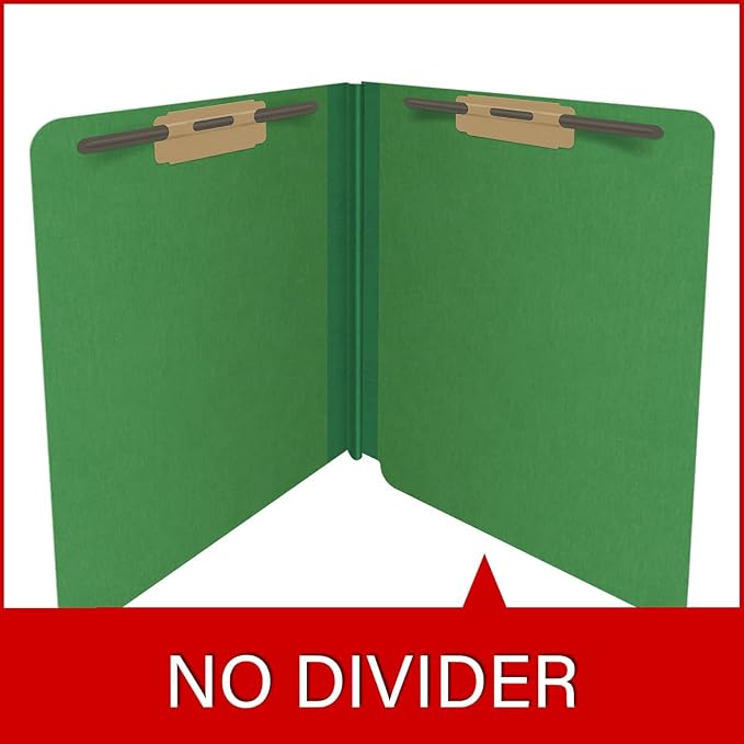 25 Pt. Pressboard Classification Folders, Full Cut End Tab, Letter Size, No Dividers, Moss Green (Box of 25)