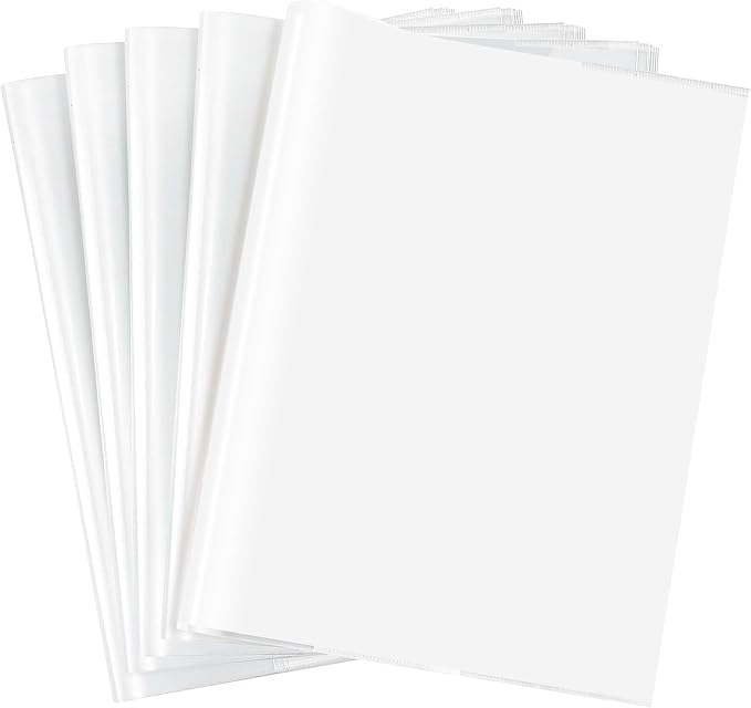 Book Covers, 10 Pieces Transparent Waterproof Plastic Book Sleeve Notebook Protector Book Cover for Books 19x26cm