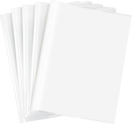 Book Covers, 10 Pieces Transparent Waterproof Plastic Book Sleeve Notebook Protector Book Cover for Books 19x26cm