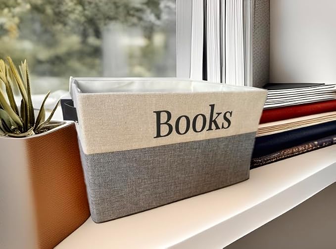 Book Storage Box with stylish design. Keep all of your Books in one easy space saving box. Great for for home storage or for classroom.