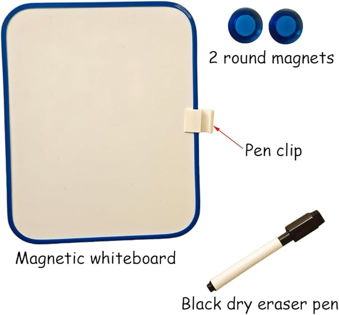 Mini Whiteboard，Fridge Whiteboard，6" X 8" with Dry Erase Marker and 2 Magnets，Pizarras para NiñOs Borrables for Students, Fridge, Locker,（Pink）