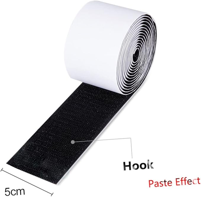 Totority Diy Self-adhesive Guitar Pedal Board Tape Hook and Loop Cord Organizer for Effect Pedals Temperature Resistant Strong Bond Easy to Cut Black White