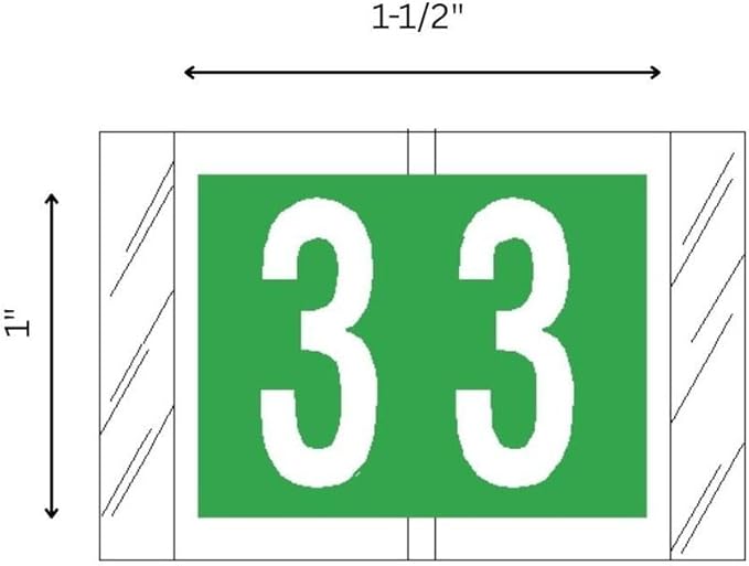 tabbies Original COL'R'TAB 81000 Series Numeric Labels, Light Green, "3", 1"H x 1-1/2"W, Heavy Duty Paper & Fade-Resistant, Made in the USA, 100 Labels/Pack