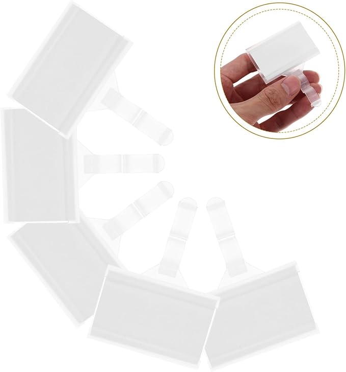 100pcs Plastic Shelf Label Holders for Easy Price Tag Display Tags for Supermarkets and Retail Stores