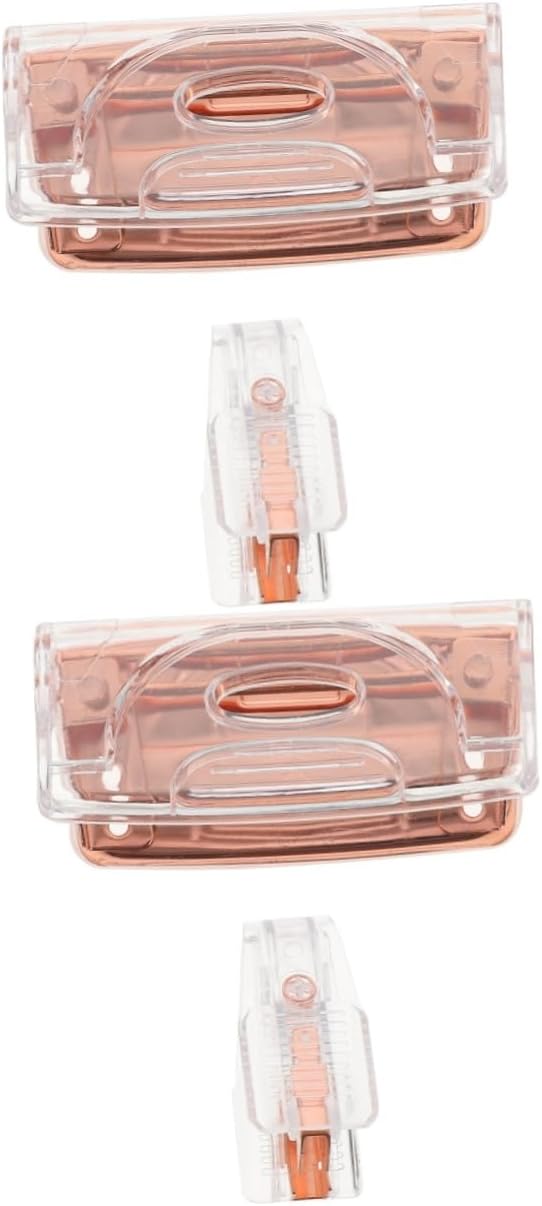 TEHAUX 2sets Office Accessories Portable Staple Remover Hole Puncher Kit Rose Gold for Efficient Document Management and Organization