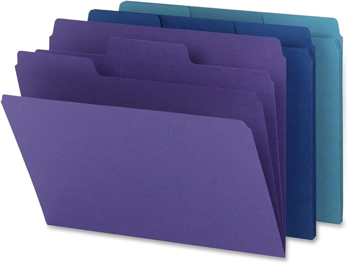 Smead SuperTab Organizer Folder, 1/3-Cut Oversized Tab, 2 Dividers, Letter Size, Assorted Colors, Includes 4 Packs with 3 Folders per Pack, 12 Total Folders (11989)