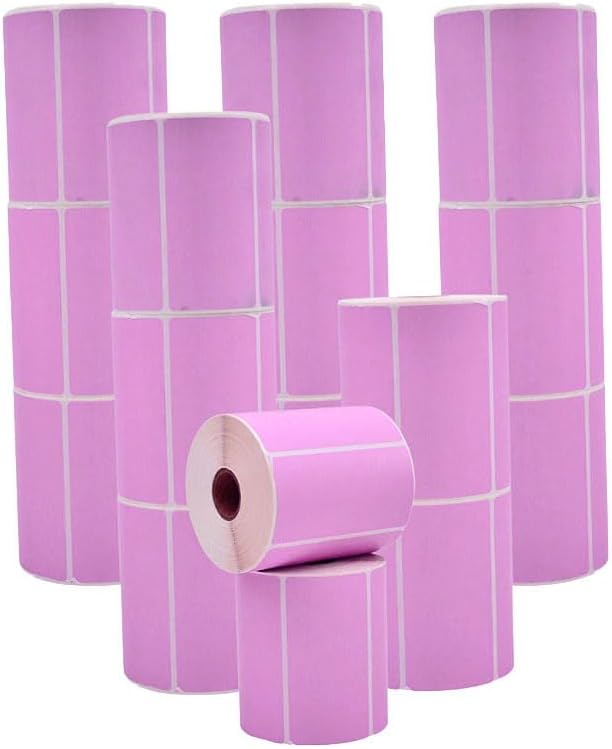 WOD Lila Direct Thermal Label Rolls - 4 x 2 inch, 725 Nametag Stickers per Roll (Pack of 16) Permanent Adhesive for Color Coding, Labeling, Inventory Management at Home, Business, and Classroom.