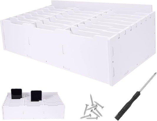 Angoily Multi-Grid Phone Storage Box 24 Slots Classroom Cell Phone Holder Desk Organizer for School Office Mobile Repair and Desktop Organization