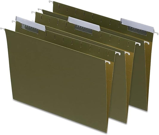 Staples Hanging File Folders, Letter Size, 3‑Tab, Durable Everyday Filing – 25/Box