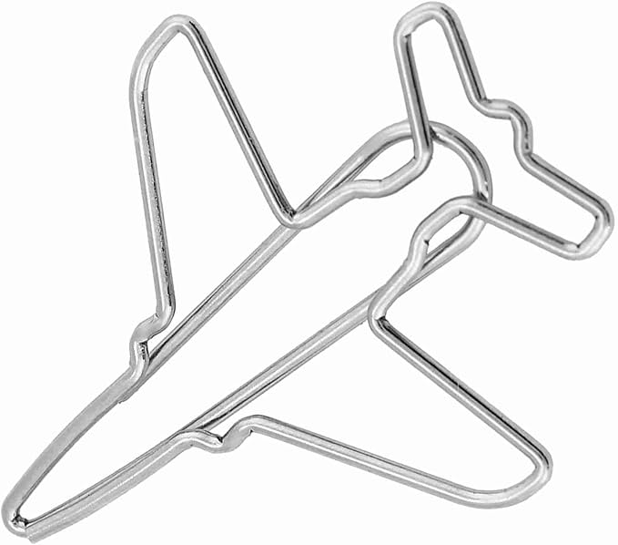 Fydun 10pcs Airplane Shape Paper Clips, Bookmark Marking Tape, Adhesives Fasteners Bookmarks Memo Clamp/Holder Document Organizing Stationery Supplies for Art Projects Scrape Book Office School