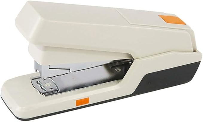 Liudan Ergonomic Desktop Stapler, Office Supplies, Office Supplies, Desk Accessories, Labour-Saving, 20-Sided Capacity, Beige Office Stapler