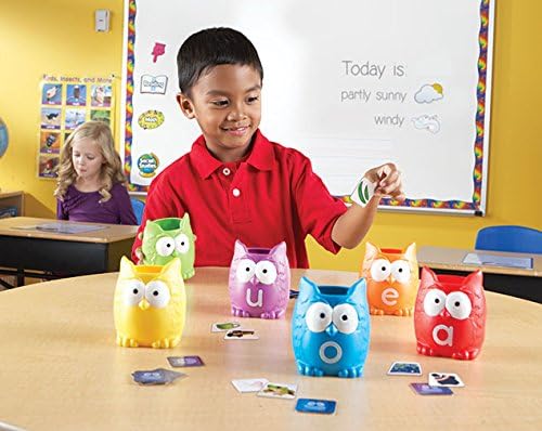 Learning Resources Vowel Owls Sorting Set - Phonics Games for Kids, Vowel Sounds, Toddlers Vocabulary Building, ABC Word Game, Reading skills Toys, Learn to Read, Gifts for Boys and Girls
