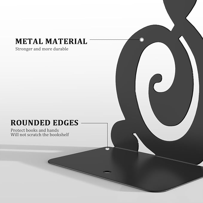 Book Ends,Black 8 Pair Metal BookEnds Heavy Duty bookend (Black 8 Pair)