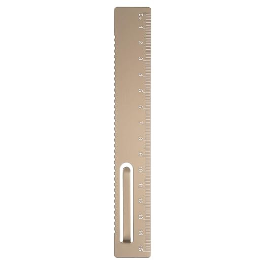 HARFINGTON Straight Ruler 15cm Metric Metal Aluminum Alloy Measuring Bookmark Clip Ruler Scale Tool for Measure Study Reading Classroom Office, Gold