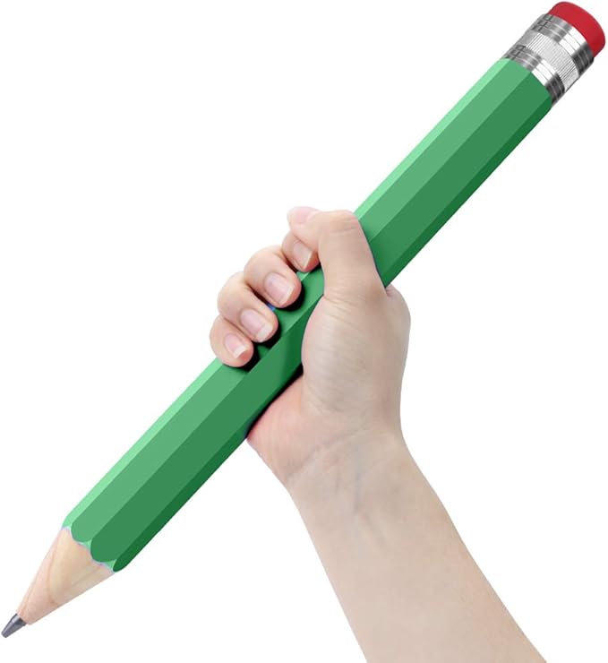 BUSHIBU Giant Pencil, 14 Inch Big Jumbo Pencils, Funny Oversized Huge Comically Large Pencil with Cap for Prop/Gifts/Decor(Green)
