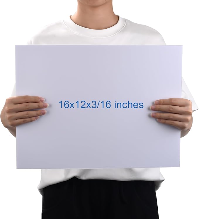 Foam Board 12 x 16 x 3/16" - Premium 12 Pack - White Poster Board, Acid Free, Double Sided, Rigid, Sign Board Foamboard for Mounting, Crafts, Paintings Prints, Art, Display, Presentation and Projects
