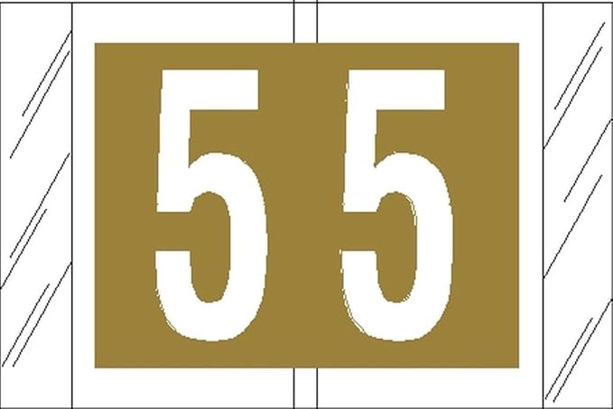 tabbies Original COL'R'TAB 11000 Series Numeric Labels, Gold, "5", 1"H x 1-1/2"W, Heavy Duty Paper & Fade-Resistant, Made in the USA, 500 Labels/Roll