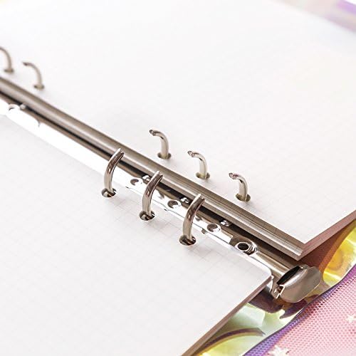 A6 A5 6-Holes Colorful PVC Cover Personal Organizer with Snap Button Closure File Folder for Loose Leaf Sheet Notebook (Holiday, A5 Combo)