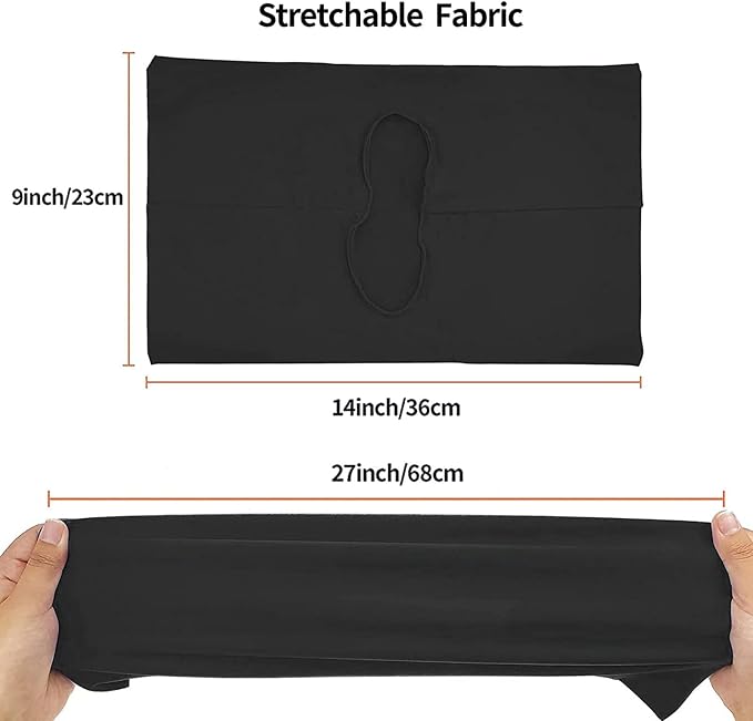 2 Pack Stretchable Book Sleeve Covers, for Paperbacks Hardcover Textbooks up to 9" x 12", Office Supplies with Free Sticker Labels (2 Pack, Black + Yellow)