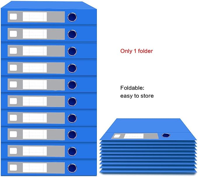 A4 Storage File Boxes Plastic Archives Cases with Lid, File Folder Organizer Document Storage Filing Box for office,5.5cm,Blue