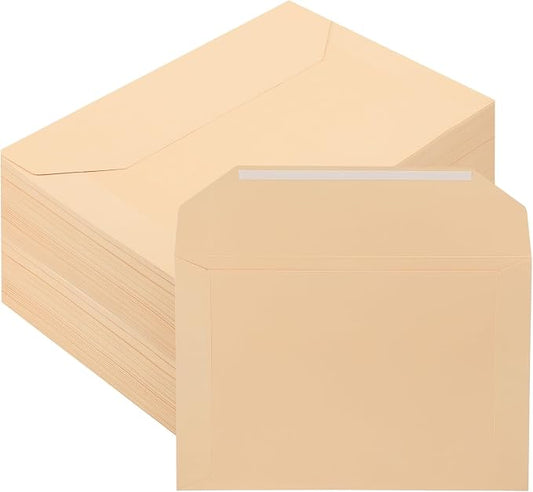 Engrowtic 100 Pack Legal Size File Envelope 10" x 15" Document Folder Heavyweight Manila 143 lb Ungummed Flap File Jackets for Attorney Employee Mailing Office Business, Beige