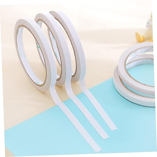 TEHAUX 6pcs Transparent Double-Sided Adhesive Tape Reusable Craft Fastener for Office School and DIY Projects Easy to Cut Strong Adhesion to Smooth Surfaces