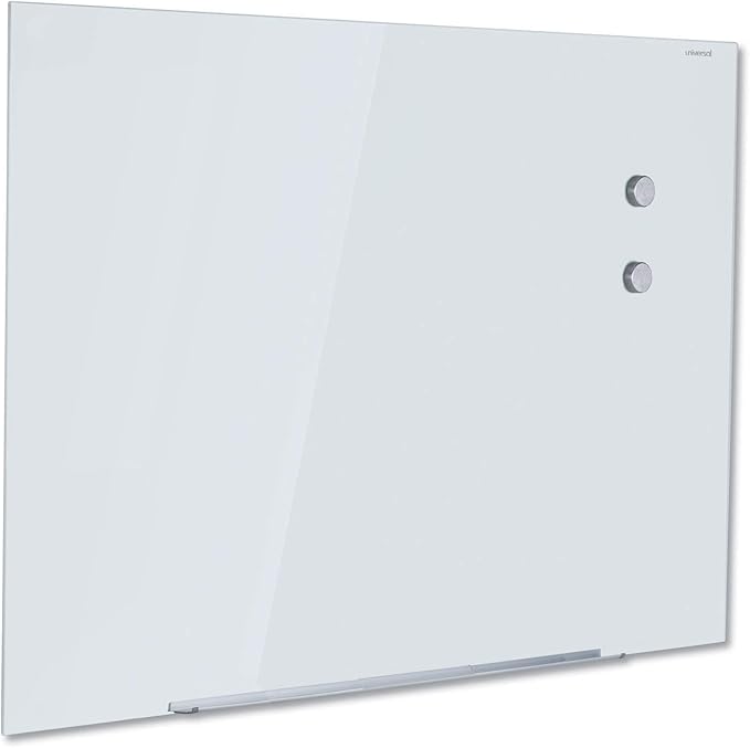 Frameless Magnetic Glass Marker Board, 72" x 48", White / 2 Boards