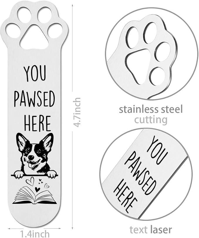 Corgi Gifts, Corgi Dog Bookmark for Corgi Dog Lover Book Lovers Bookworm Bookish Nerd, Corgi Gifts for Women, Bookmark Dog Lover, Book Club Gifts for Reader Dog Owner Lover-DX127