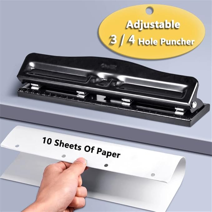 3/4/6 Hole Adjustable Desktop Punching Machine A7/A6 Paper Diary Storage Box Paper Office Supplies Manual Punching Machine