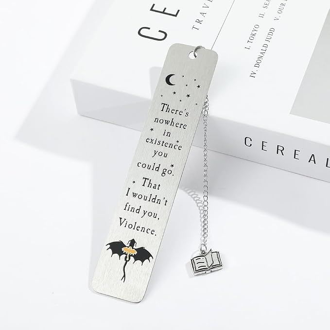 Dragon Metal Bookmarks Set, Fourth Wing Stainless Steel Bookmark with Charm, Book Mark for Reading Women and Men, Book Accessories for Book Lover (Style 2)