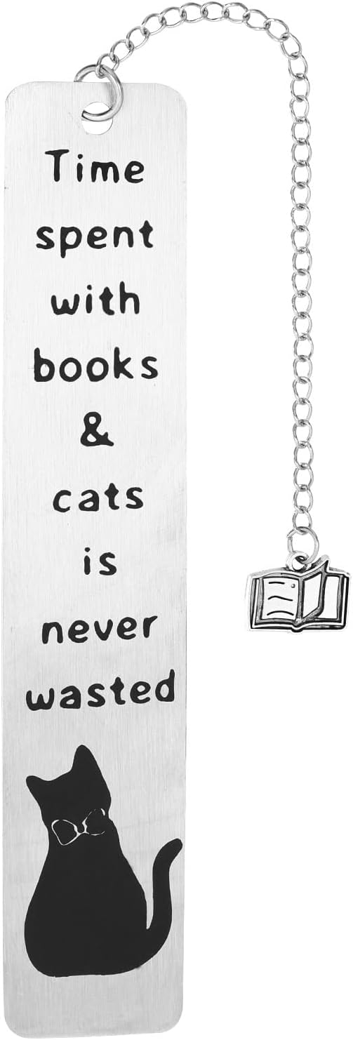 Cute Cat Bookmark for Women, Bow Black Cat Funny Metal Book Mark Book Lovers Reading Accessories for Women Men Boys Girls Readers Gift