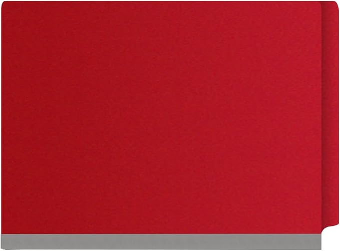 25 Pt. Pressboard Classification Folders, Full Cut End Tab, Letter Size, 1 Divider, Deep Red (Box of 10)