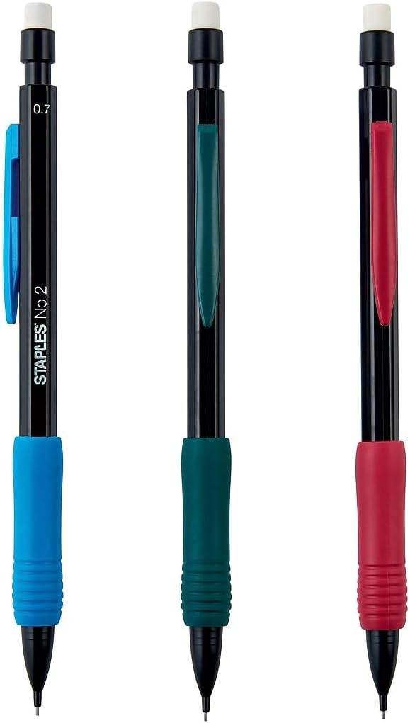 STAPLES Mechanical Pencils, #2 Soft Lead, 12 Pack – Smooth‑Writing Pencils for Office, School & Exams