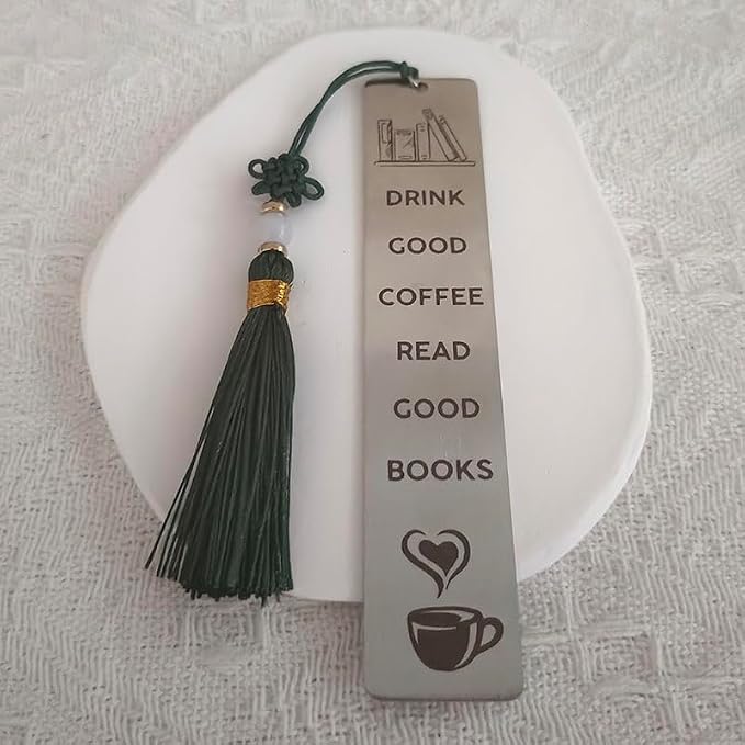 Book Coffee Lover Gifts Bookmark for Women Men Drink Good Coffee Read Good Books Book Marks for Reading Book Lovers Christmas Birthday Gifts for Bookworms Booklovers Gift