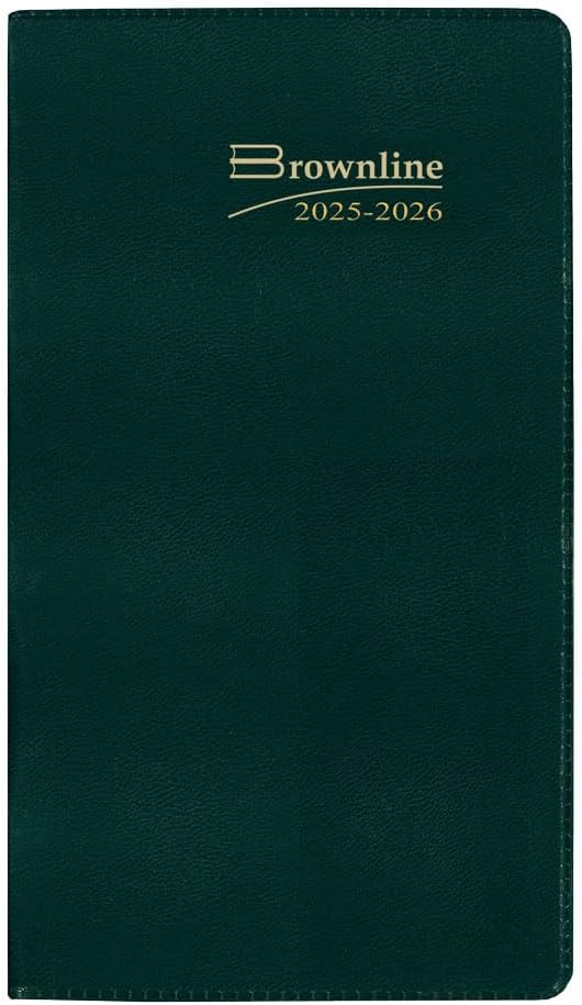 Brownline® 2026 Essential Monthly Two-Year Pocket Planner, January 2026 to December 2027, Stitched Binding, 6.5" x 3.5", Assorted Colors (CA24.AST-26)
