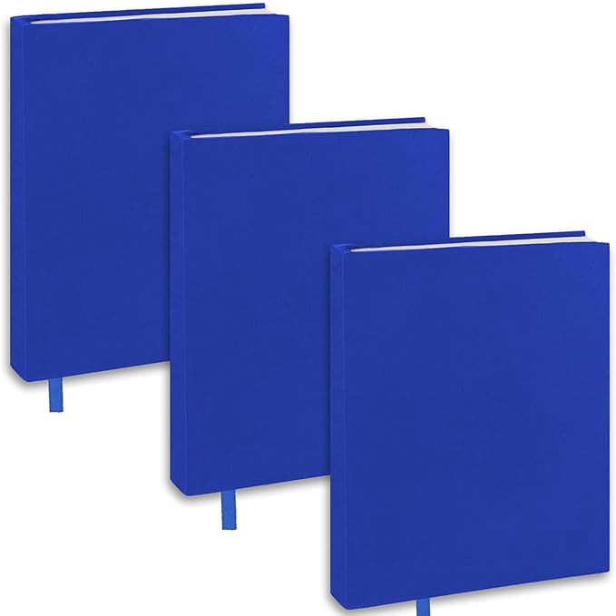 KICNIC Blue Book Covers 3 Pack, 9x11 Inch Jumbo Stretchable Book Sox for Most Hardcover Books, Up to 10”x12.5” Washable, Reusable Protective Cover for Textbooks