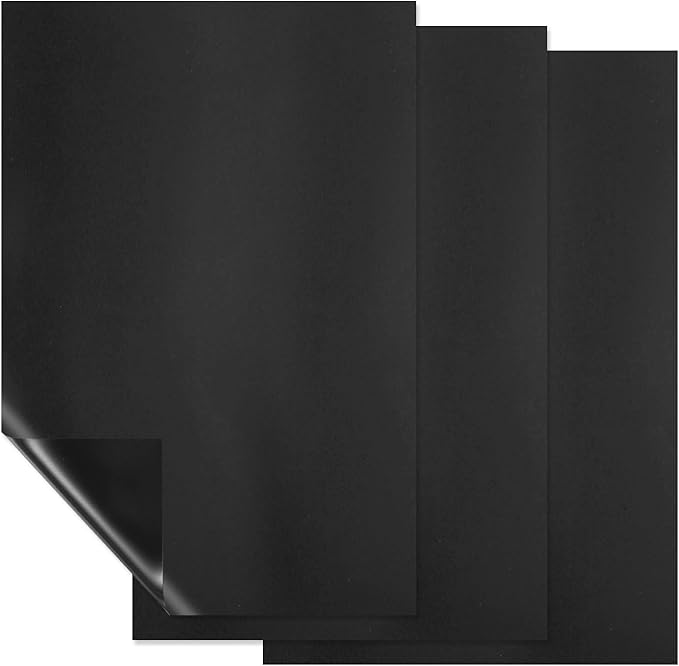 PATIKIL Magnetic Dry Erase Board Sheet for Fridge, 3 Pcs 12 x 8 Inch Erasable Refrigerator Whiteboard for Kitchen for Home Kitchen Organizer Planner Office Storage, Black (1mm)