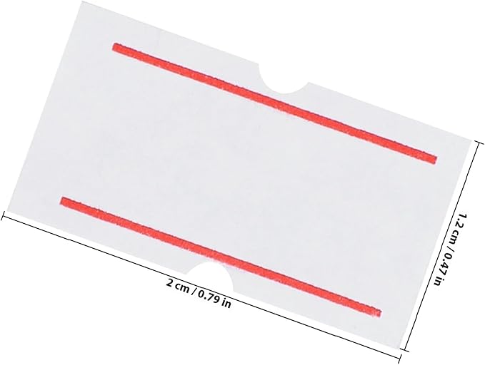 Artibetter 5000pcs Price Marker Tag Tape with Double Colored Lines, Self-Adhesive Cost Label Paper Rolls for Retail Store Pricing, Compatible with Price Gun Labeler, Supermarket Sale Sticker