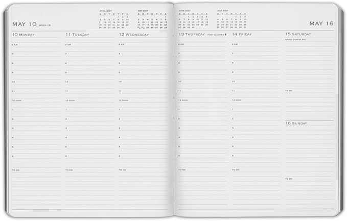 Gallery Leather Family Planner 2027, for moms, Elegantly Bound Calendar Planner and Notebook with Stylish White Page Edges, 18 Months - Acadia Wild Rose - 9x7"